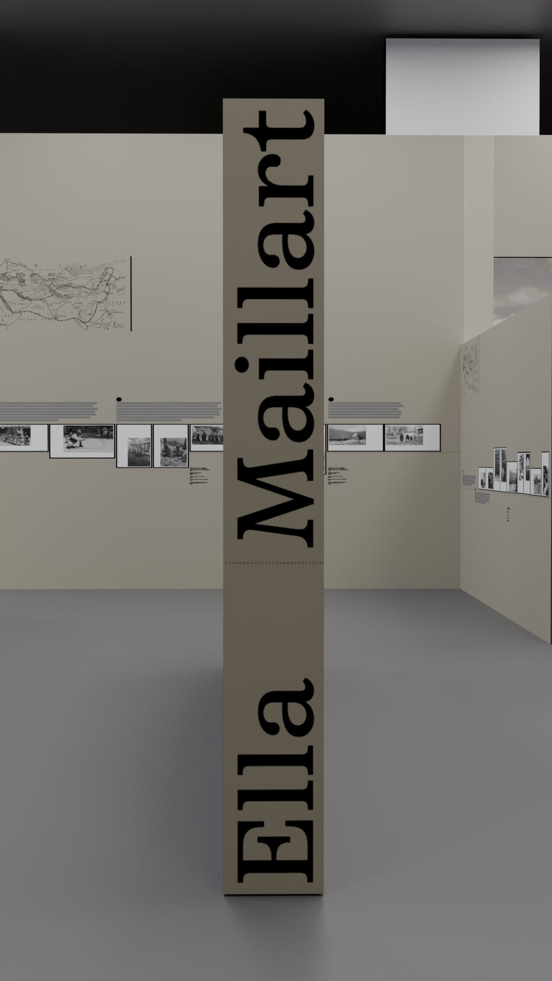 Scénographie Ella Maillart — vue frontale